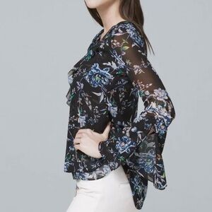 NWT White House Black Market Floral Print Blouse